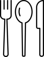 Disposable, fork, plastic vector icon on transparent background. Outline Disposable, fork, plastic vector icon