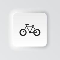 rectángulo botón icono bicicleta. botón bandera rectángulo Insignia interfaz para solicitud ilustración en neomórfico estilo en blanco antecedentes vector