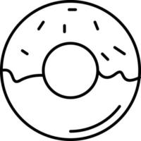 Doughnut Outline Icon. Donut Line Art Logo. Vector Illustration. Isolated on White Background. Editable Stroke.