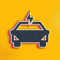 Auto, car, compensation, direct pop art, retro icon. Vector illustration of pop art style on retro background