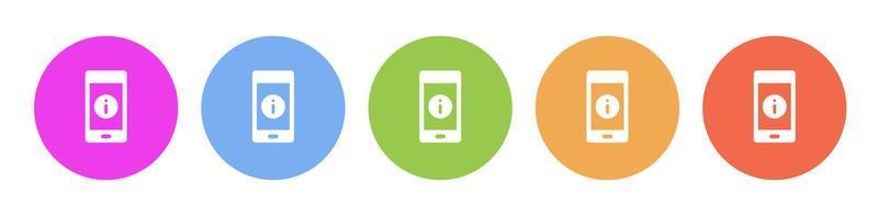 Multi colored icon mobile information. Button banner round badge interface for application illustration on white background vector
