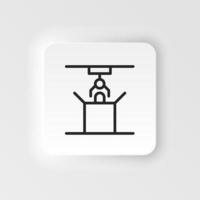 Industrial arm, loading robot icon - Vector neumorphic style vector icon