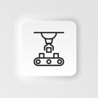 Articulated robot, conveyor robot  icon - Vector neumorphic style vector icon