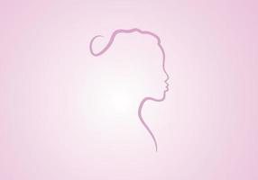 Silhouette of a girl's face with Vector gradient background. Vector woman silhouette.