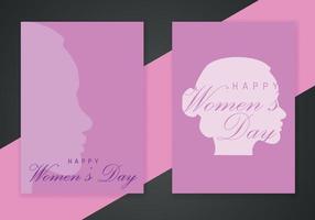Women's Day poster with silhouette  women's faces, illustration. Females for feminism, independence, sisterhood, empowerment, activism for women rights vector