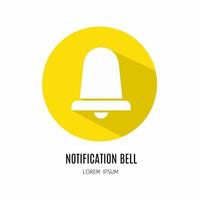 Notification bell icon in flat. Logo for business. Stock vector. vector