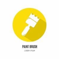 Paint brush icon in flat. Logo for business. Stock vector. vector