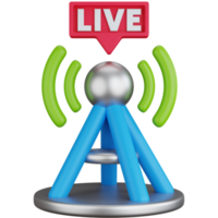 3D Icon Illustration Antenna Live Broadcast png