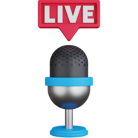 3D Icon Illustration Podcast Live Broadcast png