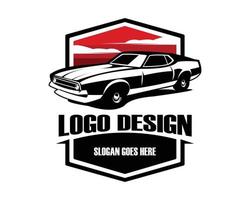 Premium Ford Mustang mach 1 car emblem logo. Best for automotive related industries vector