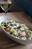 Greek Salad With White Wine photo