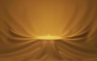 Round plinth covered silk on abstract orange background. 3d rendering,3d illustration. photo