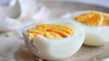 close up of bowel egg in a bowl on table video