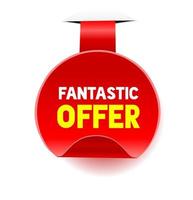 Fantastic offer banner round label icon. Web element. Store badge icon. vector. vector