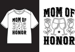 mamá de honor camiseta diseño vector