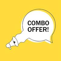 Combo offer banner design. Speech bubble icon megaphone. vector template for advertising, business.