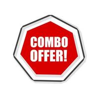 Combo offer sticker icon design banner template. Flat style vector illustration.