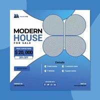 Modern House For Sale Social Media Post Vector template Design.