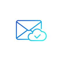 mail to cloud line icon for web vector
