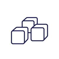 blocks icon on white, line vector