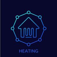 house heating line icon, vector