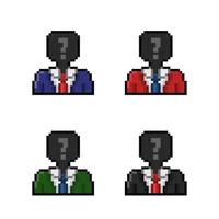 personal candidate with different outfit in pixel art style vector