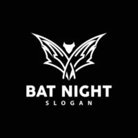 Bat Logo, Hanging Bat Animal Vector, Hallowen Night Animal Icon Design vector