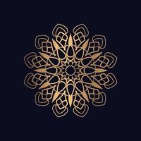 Beautiful mandala background background in gold color vector