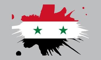 nacional bandera de Siria con cepillo carrera efecto en blanco antecedentes vector