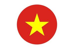 Circle Flag of Vietnam, vector button flag