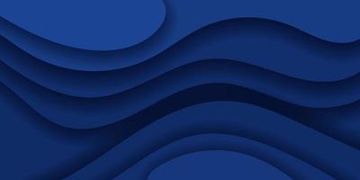 abstract dark blue paper and overlap wave curve line dimension modern website banner design vector background