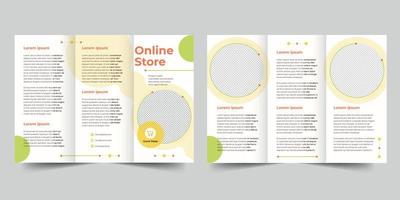 Online Store trifold brochure template, Trifold Brochure Accountancy Firm flyer vector layout Trifold mockup Pro Vector