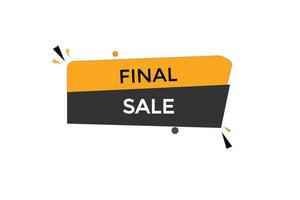 final sale vectors.sign label bubble speech final sale vector