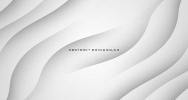 3D white geometric abstract background overlap layer on bright space with waves decoration. Modern graphic design element cutout style concept for banner, flyer, card, brochure cover, or landing page vector