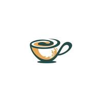 tea or coffee cup logo with color pattern vector