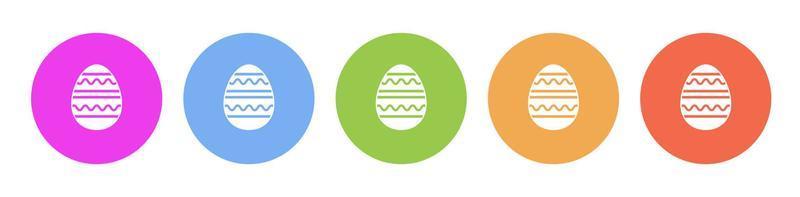 Multi colored flat icons on round backgrounds. easter, egg multicolor circle vector icon on white background