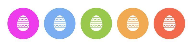 Multi colored flat icons on round backgrounds. easter, egg multicolor circle vector icon on white background