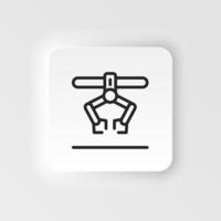 Industrial robot, loading arm icon - Vector neumorphic style vector icon