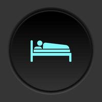 Round button icon Man sleep. Button banner round badge interface for application illustration on dark background vector