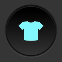 Round button icon Shirt. Button banner round badge interface for application illustration on dark background vector