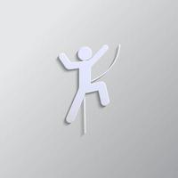 Escalation paper style, icon. Grey color vector background- Paper style vector icon.