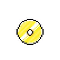 golden compact disc in pixel art style vector