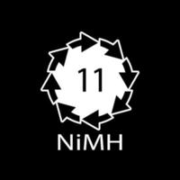 Battery recycling symbol 11 NiMH. Vector illustration