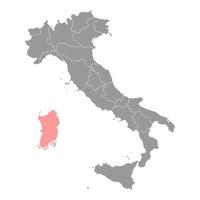 mapa de cerdeña. región de italia. ilustración vectorial vector