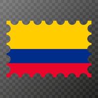 gastos de envío sello con Colombia bandera. vector ilustración.