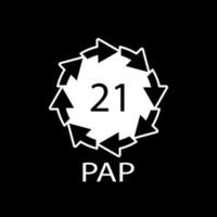 Paper recycling symbol PAP 21 other mixed paper. Vector illustration