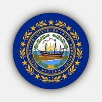 New Hampshire state flag. Vector illustration.