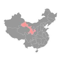 Gansu province map, administrative divisions of China. Vector illustration.