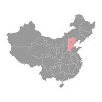 Hebei province map, administrative divisions of China. Vector illustration.