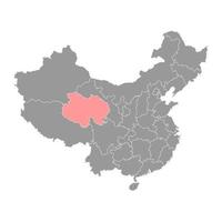 Qinghai province map, administrative divisions of China. Vector illustration.